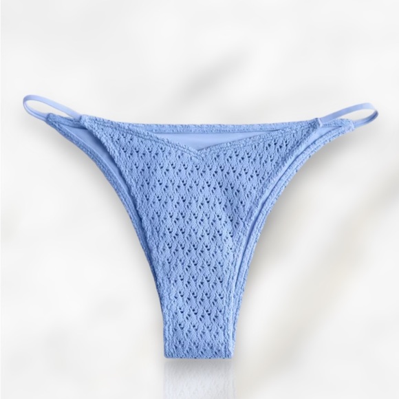 Hollister Swim Nwt Wrapped Hollister Womens Highleg Cheekiest Crochet Bikini Bottom Blue S